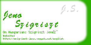 jeno szigriszt business card